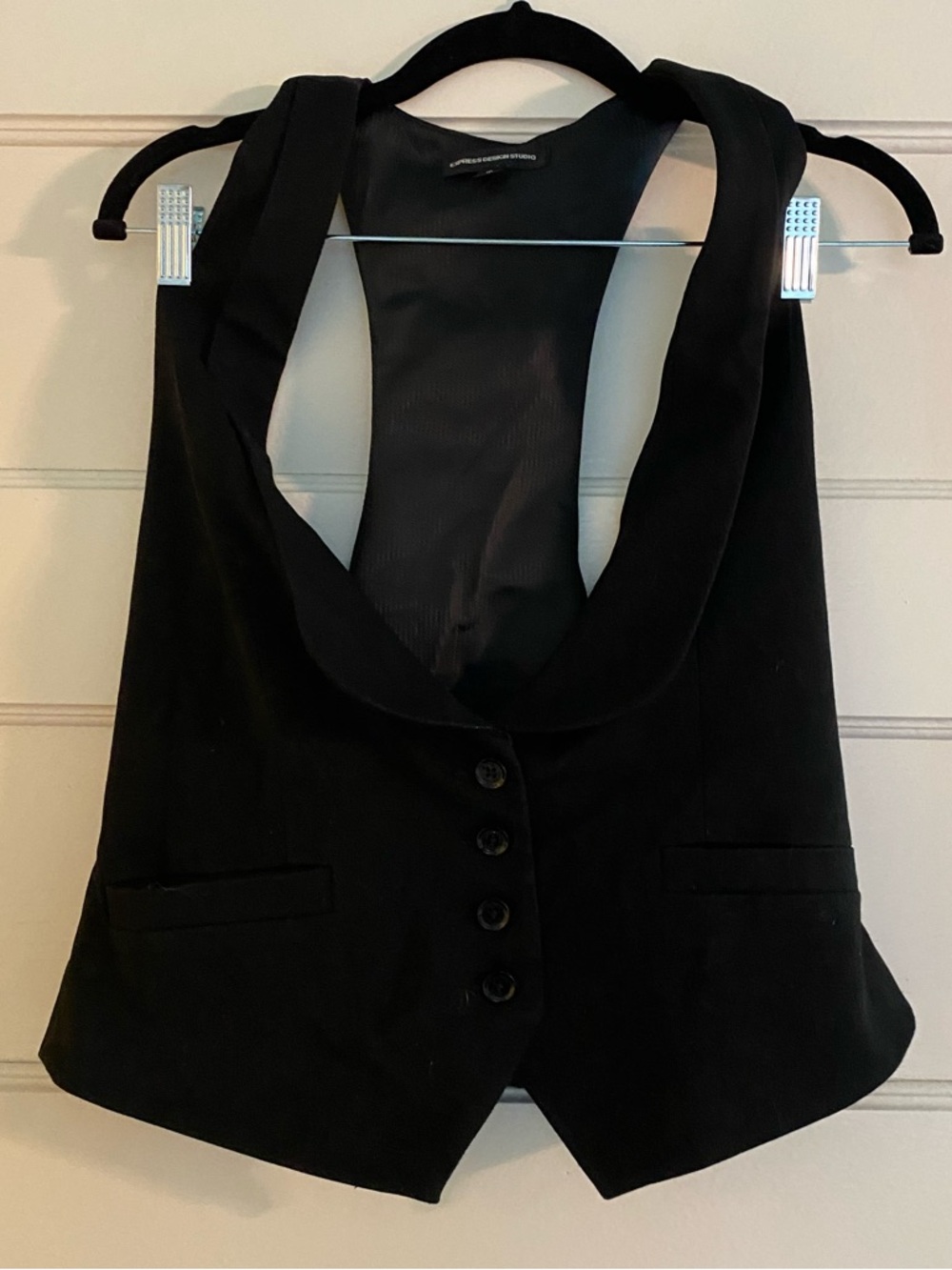 Express Black Tailored Vest